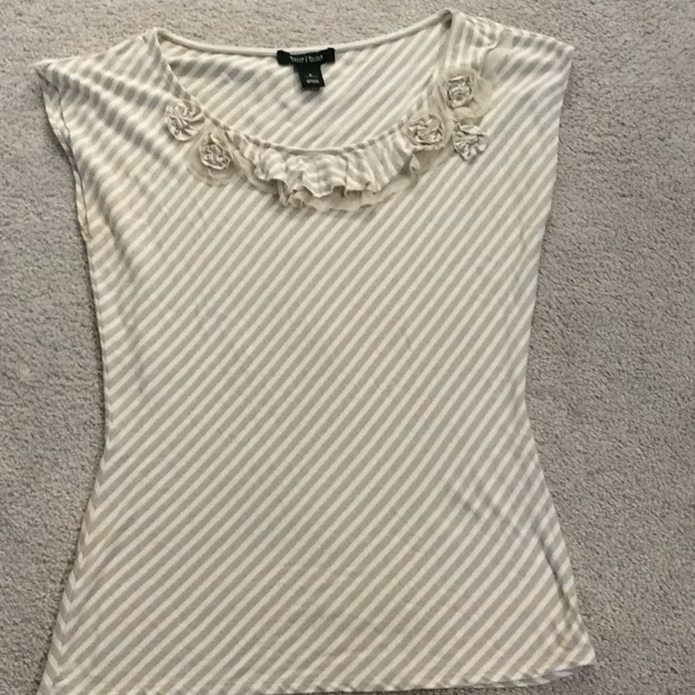 White House Black market cream and tan top